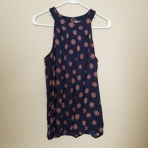 LOFT Outlet Navy Floral Blouse